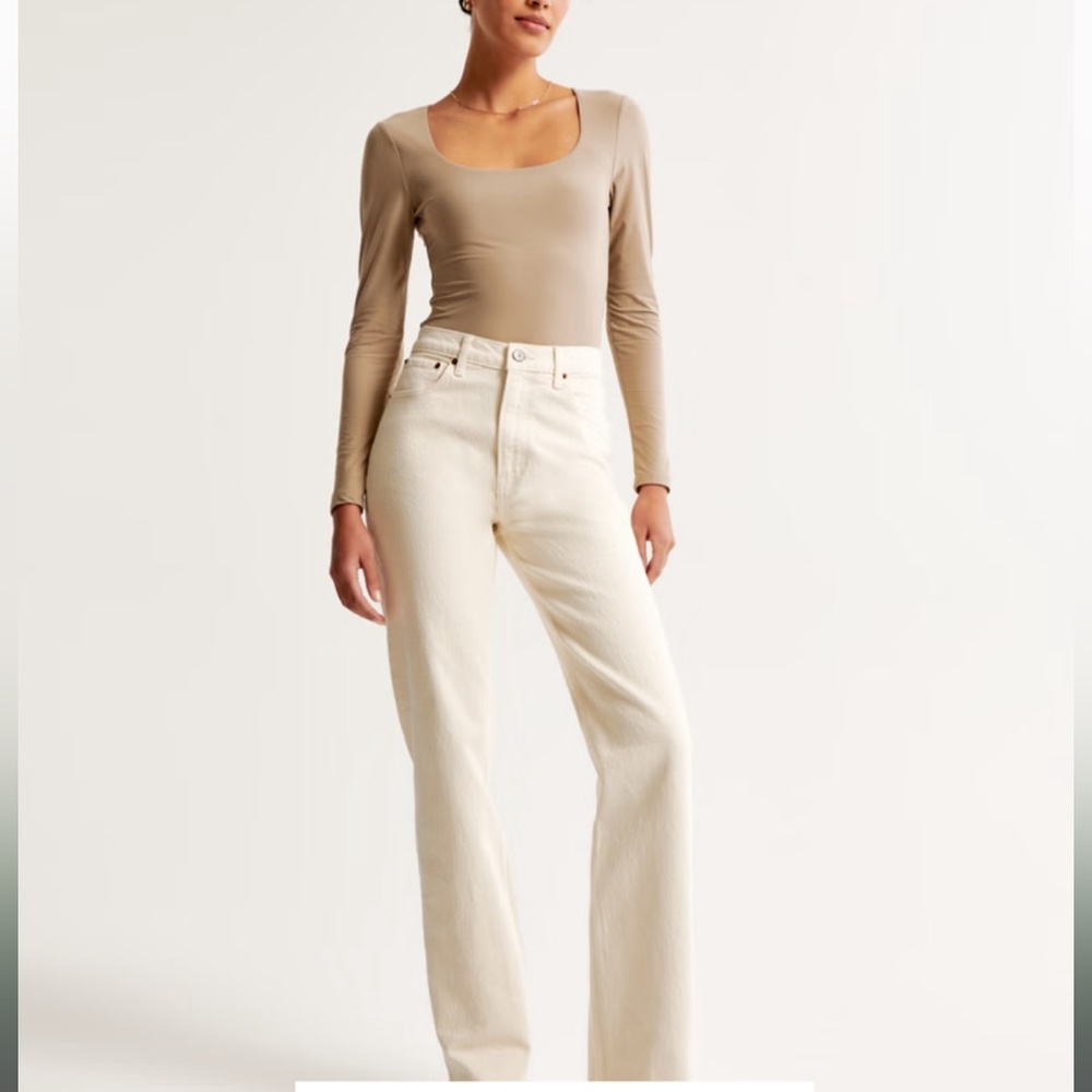 Abercrombie High Rise 90’s Relaxed Jeans - Cream